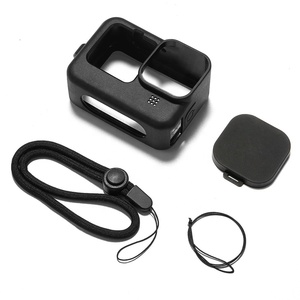 Housse de protection en silicone pour <span class=keywords><strong>GoPro</strong></span> <span class=keywords><strong>Hero</strong></span> 10 9, boîtier à manches noires, cadre avec lanière, accessoire pour Go pro 10 9 - Product Image 1
