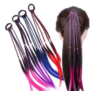 Bán buôn màu Bím Tóc ponytails bẩn braids Phụ kiện tóc quan hệ tóc tóc giả mũ nón phụ nữ Cô Gái Tóc giả ponytails