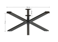 Pieds de table en acier robustes pour table araignée, finition thermolaquée, cadre solide et robuste, directement de l'usine