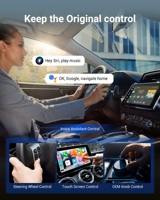 Boîtier intelligent portable IA avec adaptateur sans fil Android Auto et CarPlay, Android 12, 2+16 Go de RAM/ROM pour une installation universelle dans les voitures