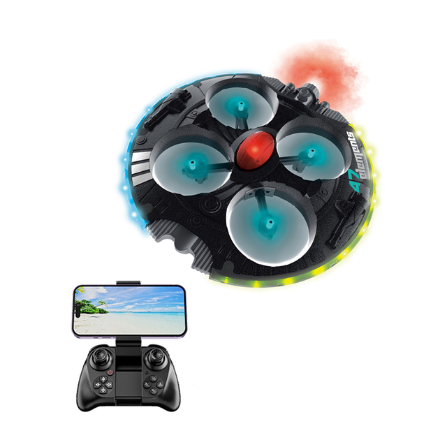 Mobile Remote Control UFO Quadcopter Photography and Video Recording RC Drones with Light and Spray