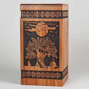 โกศเผาไม้สำหรับงานศพชายและหญิงโกศทำด้วยมือทันสมัยสำหรับงานศพตกแต่ง - Product Image 1