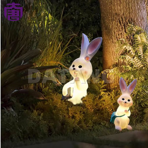 Outdoor <b>Solar</b> Led Simulation Five Laughing Rabbit Lamp For Garden Courtyard Ornament Landscape <b>Decorative</b> For Ramadan Holidays - Product Image 5