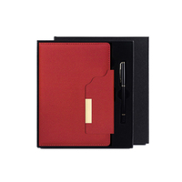 Carnet à insertion magnétique PQ, lot de 2, couverture rigide en cuir, rechargeable, coffret cadeau personnel de qualité supérieure