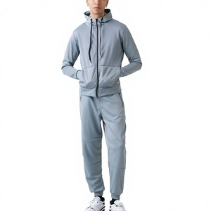Ensemble de survêtement pour homme, couleur unie, à capuche, coupe ample, sweat-shirt et pantalon en coton, décontracté, avec poches latérales - Product Image 5