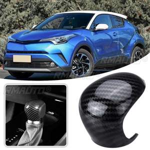 Couvercle de pommeau de levier de vitesse de voiture, garniture décorative ABS pour Toyota C-HR CHR 2016 2017 2018 2019 2020, fibre de carbone/bleu/argent - Product Image 2
