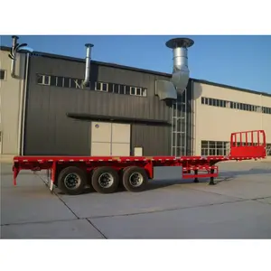 Bestrade 3 Tri Axle 20ft 40ft Container Flat Bed Flatbed Semi Truck Trailers Voor Verkoop