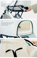 Poussette pliable pour animaux de compagnie légère à 4 roues, imperméable, avec pliage à une main et sac de transport amovible pour chiens et chats