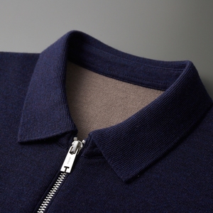 Cardigan da Uomo Autunno e Inverno in 100% Cashmere <span class=keywords><strong>con</strong></span> Cerniera e Collo a Camicia Maglione Lavorato a Maglia Personalizzazione all'Ingrosso - Product Image 4