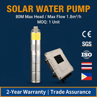 Pompa Celup Tenaga Surya FEILI 3" Stainless Steel 80M MPPT DC 24V Motor PMSM 1.8m/h Pompa Sumur Bor Tekanan Tinggi Otomatis Penuh