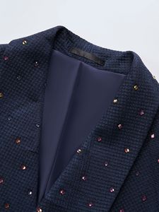 Ensemble de costume <span class=keywords><strong>pour</strong></span> <span class=keywords><strong>homme</strong></span>, style western, à double boutonnage, orné de strass, blazer et <span class=keywords><strong>pantalon</strong></span>, <span class=keywords><strong>pour</strong></span> banquet, <span class=keywords><strong>mariage</strong></span>, tenue de cérémonie - Product Image 5