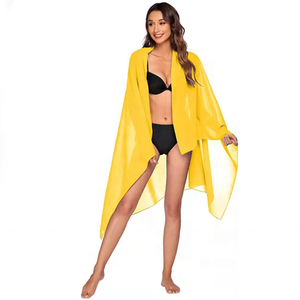 2024 été Sexy en mousseline de soie femmes plage robe Bikini maillots de bain couvrir Sarong Wrap paréo avec 23 couleurs - Product Image 4