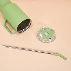 New Version 5.0 Europe Style Travel Stainless Steel Vacuum Insulated 40 oz <b>Tumbler</b> <b>with</b> <b>Handle</b> and Straw for Car Use - Product Image 2