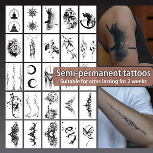 Tatuaje temporal a prueba <span class=keywords><strong>de</strong></span> agua a prueba <span class=keywords><strong>de</strong></span> sudor, tatuaje semipermanente que dura 2 semanas, tatuaje realista a base <span class=keywords><strong>de</strong></span> hierbas antifricción <span class=keywords><strong>para</strong></span> brazo y pierna - Product Image 4