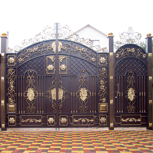 <span class=keywords><strong>Double</strong></span> balançoire de portes en fer métal forgé, barrière d'entrée de jardin de Villa, de jardin et de cour - Product Image 5