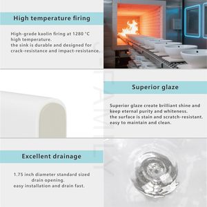 Lavabo de baño de cerámica de porcelana blanca de 14,5 ''X 10,6'', lavabo de <span class=keywords><strong>tocador</strong></span> de recipiente pequeño, lavabo Rectangular, lavabo de mano <span class=keywords><strong>con</strong></span> adorno <span class=keywords><strong>dorado</strong></span> - Product Image 5