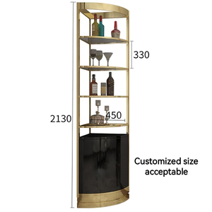 מותאם אישית נירוסטה מודרני ואלומיניום מתלה מסך צד עם פתיחת זכוכית לרהיטים ביתיים - Product Image 4