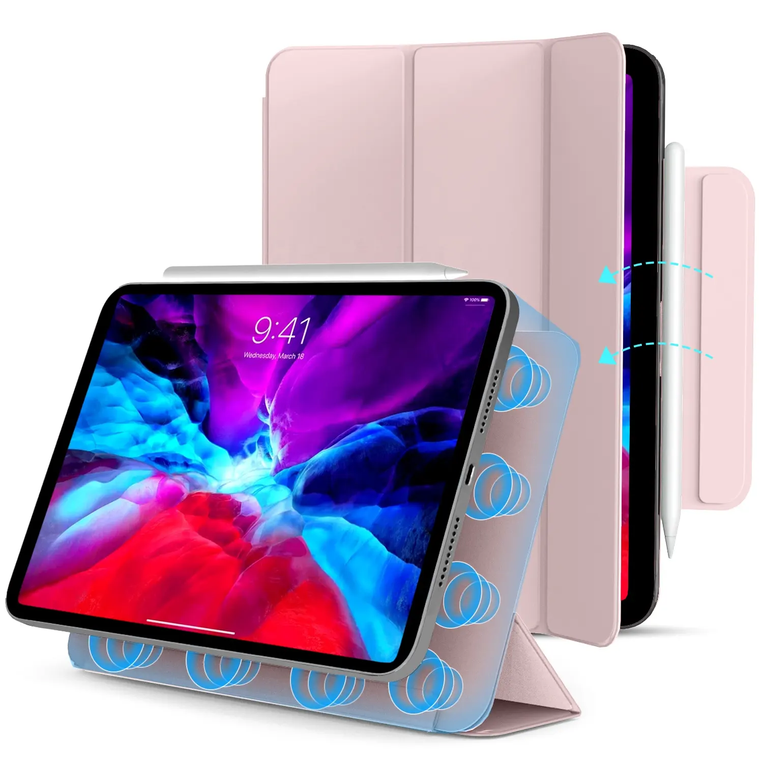 Magnetic trường hợp 2 với khóa, PU sợi nhỏ Tablet trường hợp thông minh bìa cho iPad mini6 8.3inch