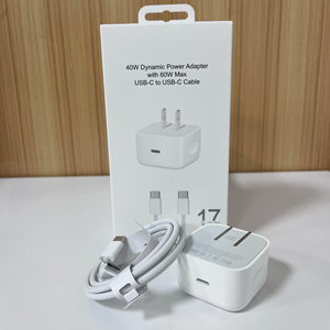 อะแดปเตอร์แปลงไฟ 40W ไดนามิก 60W สูงสุด สายถัก USB-C to USB-C 60W ชุดชาร์จ 40W PD Type C สำหรับ iPhone อะแดปเตอร์ USB-C สำหรับ EU US UK - Product Image 5