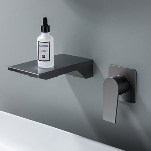 Jboyun Wall Mounted Basin Faucet 304 Stainless Steel Single Handle Ceramic Valve Core Waterfall Design - Product Image 4