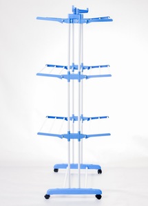 Tùy chỉnh nhà máy bán hàng trực tiếp thép không gỉ có thể gập lại quần áo khô <span class=keywords><strong>Rack</strong></span>, 4 Tier bé khô <span class=keywords><strong>Rack</strong></span> & <span class=keywords><strong>Rack</strong></span> khăn với ròng rọc - Product Image 5