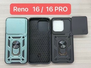Coques pour OPPO Reno 16 <span class=keywords><strong>F</strong></span> 15 14 13 12 Pro 5G 11 10 Plus 8 <span class=keywords><strong>5</strong></span> 4 avec protection d'objectif, cache arrière coulissant et anneau magnétique pour téléphone portable - Product Image 2