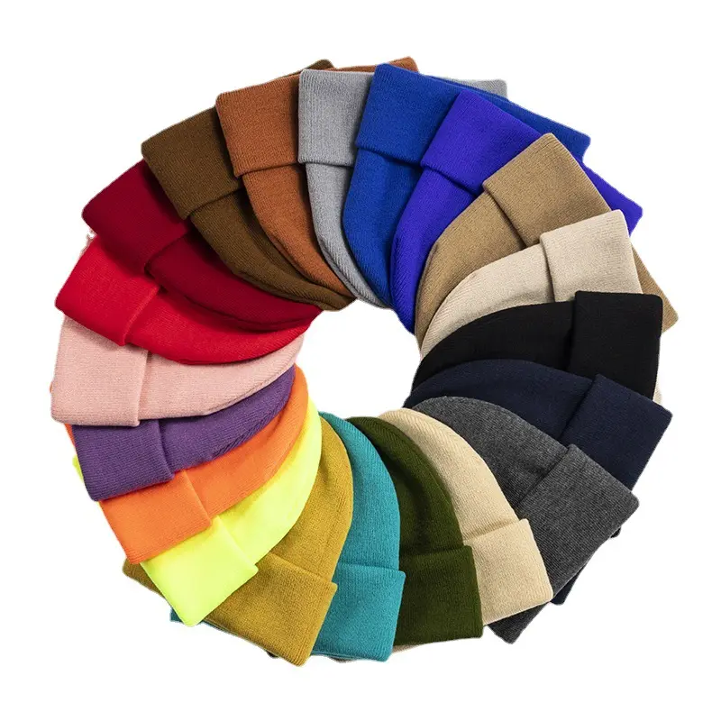 Bonnet tricoté personnalisé avec broderie, pour adultes, chapeau d'hiver bon marché, collection
