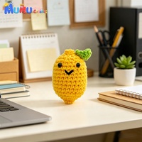 Handgemaakt gehaakt citroen amigurumi pluche fruit knuffel voor thuis, kantoor, bureau decoratie cadeau