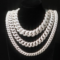 Yu Ying Miami pour homme, bijoux hip-hop de rappeur, collier en argent entièrement serti de diamants VVS, chaîne cubaine en moissanite