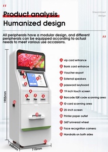 Convenient Movable Casters Card Reader Facial Camera for Self-Check Payment Kiosk Self Service Kiosk Market - Product Image 5