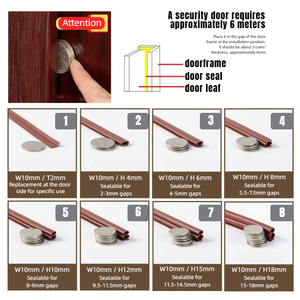 Bandes d'étanchéité pour portes et fenêtres, autocollantes, écologiques, insonorisantes, anti-poussière, anti-insectes, en <span class=keywords><strong>caoutchouc</strong></span>, découpe personnalisée, coupe-vent - Product Image 5