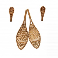 Raclettes en bois avec fixations, décoration murale pour chalet, ensemble de 15 pouces, plus 1 paire d'ornements de raclettes, Noël