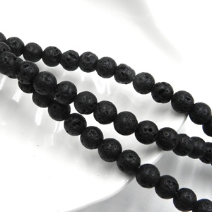 Barato negro Lava piedra <span class=keywords><strong>piedras</strong></span> <span class=keywords><strong>preciosas</strong></span> perlas para la fabricación de la joyería DIY pulsera - Product Image 3