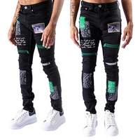 Jean hip-hop pour hommes, nouveau design, haute qualité, mode hip-hop, patch plante