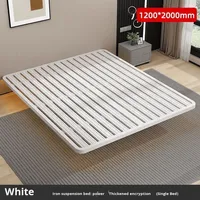 Cadre de lit flottant moderne en métal, avec sommier à lattes et revêtement en tissu épaissi, pliable et extensible, 2,0 m, pour salon