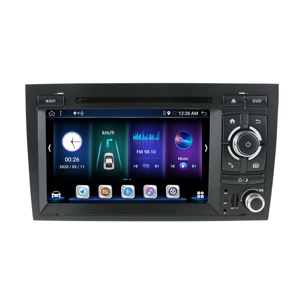 Navigation de voiture intégrée 7 "image de recul voiture autoplay système android 12 WIFI DSP lecteur DVD de voiture pour Audi A4