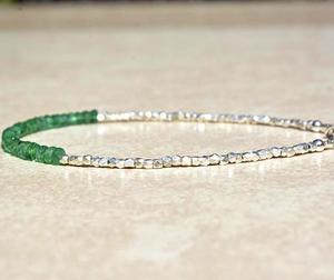 Émeraude Zambienne Rondelle Forme Facettes Argent Lâche Pierres Précieuses Perlé Bracelet Fabrication de Bijoux naturel incroyable qualité - Product Image 4