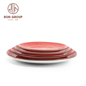 Nuovo Stile di Stoviglie per Ristoranti e Banchetti Nuziali, <span class=keywords><strong>Piatti</strong></span> in <span class=keywords><strong>Ceramica</strong></span> Rosso Pomodoro Infrangibili, Set di <span class=keywords><strong>Piatti</strong></span> in Porcellana - Product Image 2