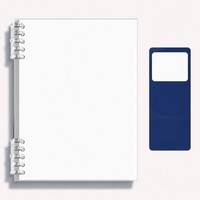 Carnet A4 à double spirale, couverture bicolore, reliure à colle froide, gris foncé et blanc, pour le bureau et l'école