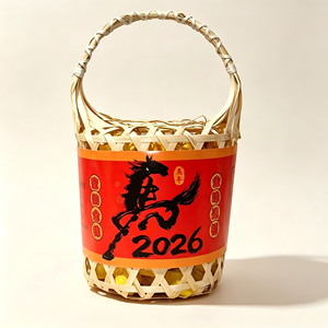 Thé Pu'er Dragon Pearl brut d'arbres anciens de 4-5 ans, en <span class=keywords><strong>panier</strong></span> de bambou, thé santé, Année du Cheval 2026, vente en gros directe usine - Product Image 1