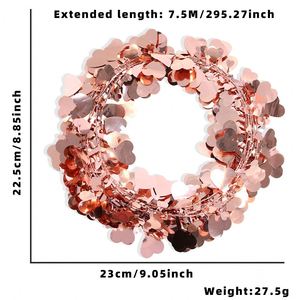 Guirnalda de Corazones Rojos y Rosas Románticos para el Día de San Valentín, Decoración para Fiestas de Boda, Guirnaldas de Amor, Corazones Colgantes de Alambre Metálico - Product Image 3