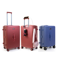 Valise rigide PC, petite valise cabine à roulettes avec roues pivotantes, design coffre, ensemble de bagages de voyage