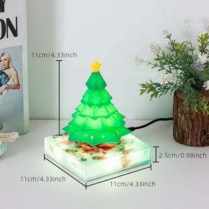 Lámpara de Árbol de Navidad LED de Levitación Magnética Mágica HCNT, Decoración Artística, Base Cuadrada o Redonda, Iluminación Flotante, Regalo - Product Image 2