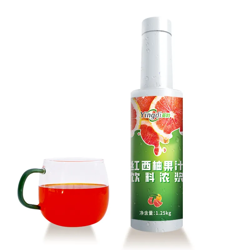 Customizable Yingdi Red grapefruit juice syrup flavored drink & beverage concentrated fruit juice for bubble tea shop