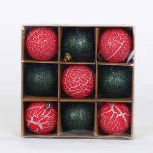 New Design Plastic Balls Set Green Red Tree Hanging Ornaments
