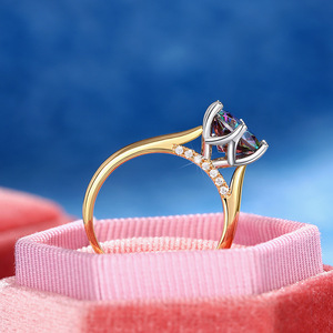 Anello nuziale Rainbow Six Prong per donna, elegante gioiello da dito alla moda per matrimonio - Product Image 6