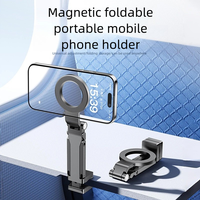 Support de téléphone portable pliable magnétique Rotation à 360 degrés Support de téléphone de voyage réglable avec visualisation multi-angles pour une utilisation au bureau