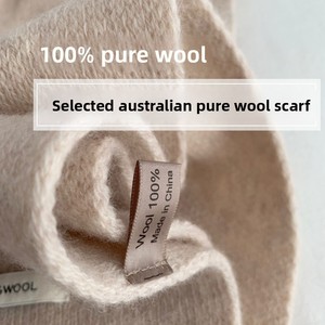 Bufanda Larga <span class=keywords><strong>de</strong></span> Invierno 100% <span class=keywords><strong>Lana</strong></span>, Color Beige Camel, <span class=keywords><strong>Lana</strong></span> Australiana Premium, Tejida, Cálida, Perfecta <span class=keywords><strong>para</strong></span> Hombres y Mujeres - Product Image 3