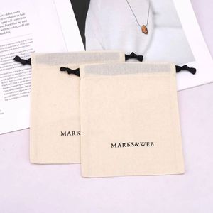 Custom Logo Printed Logo Printed Luxury Cotton Cosmetic <b>Wallet</b> Belt Packing Drawstring Bag Luxury Cotton Muslin Dust Pouch - Product Image 3