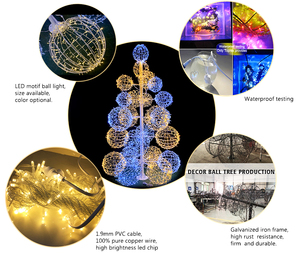 Sphère LED 3D géante personnalisable et programmable DMX de 5 à 20 m pour la décoration de Noël en extérieur, idéale pour les centres commerciaux et l'aménagement paysager. - Product Image 3